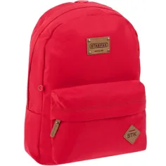 Mochila escolar de dos compartimentos en color coral