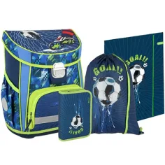 Mochila escolar ergonómica de fútbol con estuche de 4 piezas