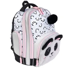 Mochila escolar premium de panda de dos compartimentos, mochila 37x20x31cm