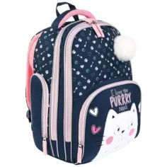 Mochila escolar premium Kitty de dos compartimentos, mochila 37x20x31cm