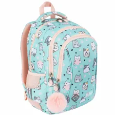 Mochila escolar St.Right Charming Cats con gatos, mochila BP26 39x27x17 cm