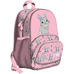 Mochila escolar St.Right Cute Rabbit con conejitos, mochila BP70 32x22x11,5cm
