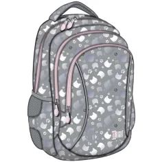 Mochila escolar St.Right Silver Cats, mochila BP26 39x27x17cm