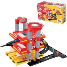 Mochtoys: casa de estacionamiento de 3 niveles con cochecito 59x57x46cm