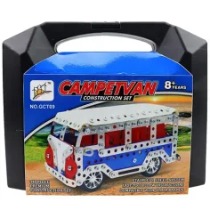 Modelo de autobús Campervan de juguete de metal en set de 348 piezas con maletín