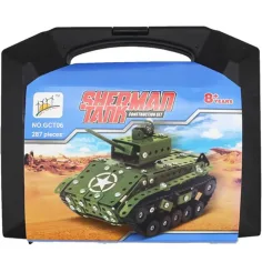 Modelo de tanque Sherman juego de construcción de metal 287 piezas en maletín