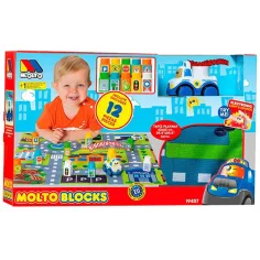Molto: Alfombra de juego con bloques de construcción 12 piezas 62x62cm