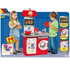 Molto: Cocina de juguete roja set de 14 piezas 27x57x97cm