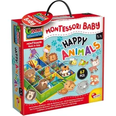 Montessori: Colección de juguetes de animales felices de 67 piezas - Lisciani