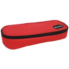 Mood: Estuche ovalado rojo con cremallera 10x20x5cm
