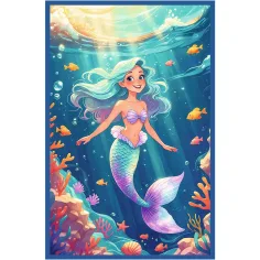 imagen de Mundo de cuentos colorido – puzzle de 3 x 50 piezas con unicornio, sirena y dragón – Trefl 3