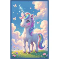 imagen de Mundo de cuentos colorido – puzzle de 3 x 50 piezas con unicornio, sirena y dragón – Trefl 4