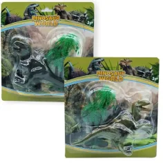 Mundo Dino: figura de T-rex o Raptor con árbol