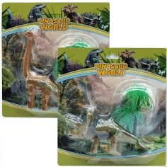 Mundo Dino: Figura de Triceratops o Brachiosaurus con árbol