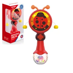 Mundo Musical: Tambor de bolas con mariquita 17cm
