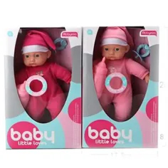 Muñeca bebé con pijama y chupete en dos versiones