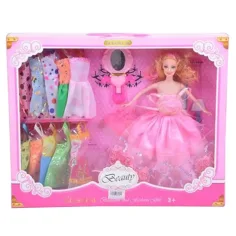 Muñeca Carola vestible con ropa de moda y espejo de 28cm