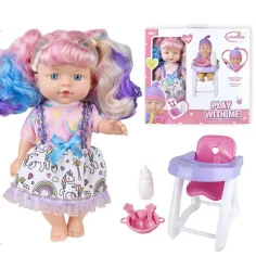 Muñeca con cabello de colores arcoíris