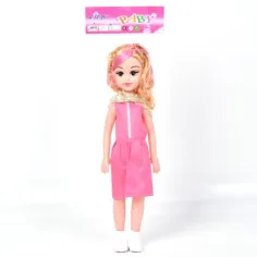 Muñeca con vestido rosa de 46cm