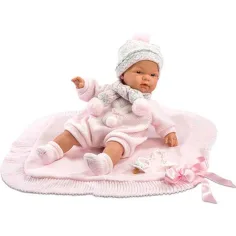 Muñeca de niña recién nacida con manta y chupete 38cm