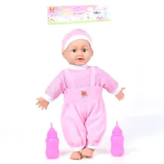 Muñeca de trapo alimentada con accesorios, con efectos de sonido 21cm