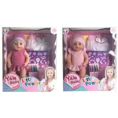 Muñeca niña que hace pipí con camiseta para colorear y accesorios en dos versiones