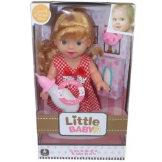 Muñeca pelirroja con chupete, accesorios y sonido