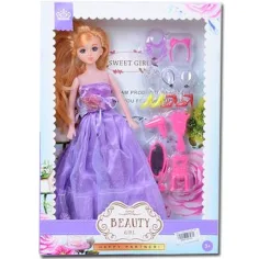 Muñeca princesa con vestido morado 30cm
