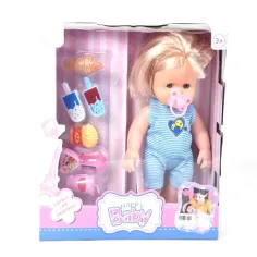 Muñeca rubia con sonido y accesorios 35cm