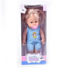 Muñeca rubia con sonido y chupete 35cm
