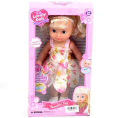 Muñeca rubia con vestido de verano de 26 cm
