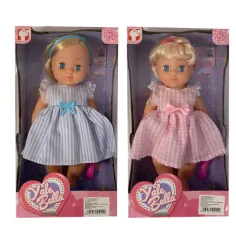 Muñeca rubia con vestido en dos versiones