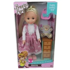 Muñeca rubia Pretty Girl con bolso