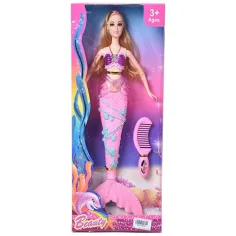 Muñeca sirena rubia con peine 30cm