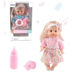 Muñeca Sweet Baby con cabello rubio, vestido de verano, con sonido y chupetes en varias versiones