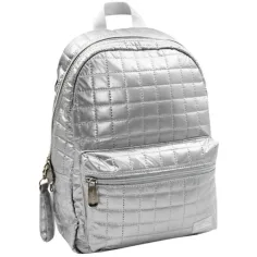 Must... Mochila acolchada Pearl plateada, mochila 26x14x36cm