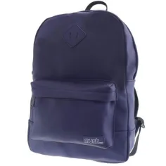 Must: Mochila escolar azul con efecto de piel redondeada, mochila 30x13x41cm