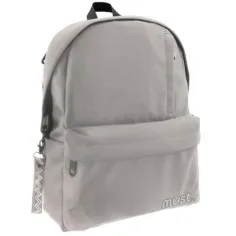 Must: Mochila escolar gris con esquinas redondeadas, mochila 32x17x42cm