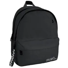 Must: Mochila escolar negra redondeada de cuatro compartimentos, mochila 32x19x42cm