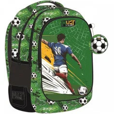 Must: Mochila escolar redondeada con diseño de fútbol 32x18x43cm