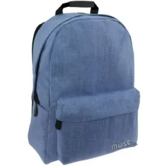 Must: Mochila Monocromática Azul Jeans 32x17x42cm