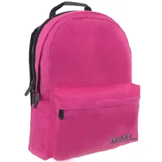 Must: Mochila Monocromática Rosa RipStop 32x17x42cm