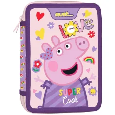Must: Peppa Pig estuche de lápices de dos niveles 15x21x5cm