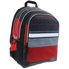 Must: Rojo-Negro 2 en 1 mochila escolar de cuatro compartimentos, mochila 47x25x33cm