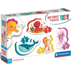 MyFirst Puzzle: 4 en 1 de animales submarinos Supercolor puzzle para bebés - Clementoni