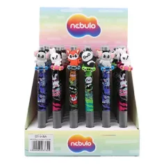 Nebulo: Bolígrafo de gel borrable con botón de presión Animales skaters varios 1ud