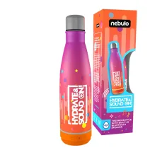Nebulo: Botella Térmica 460ml con altavoz BLUETOOTH incorporado en color rosa-naranja