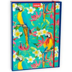 Nebulo: Caja de cuadernos en tamaño A/4 con diseño de loro