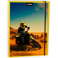 Nebulo: Caja de cuadernos en tamaño A4 con diseño de motocross