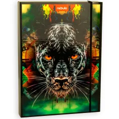 Nebulo: Caja de cuadernos en tamaño A/4 con diseño de pantera negra